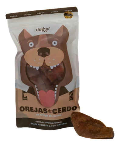 SNACK DOGGO PARA PERROS OREJAS DE CERDO EN CRISPY DE CIERVO 4UNID
