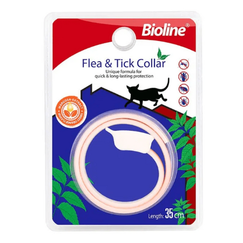 BIOLINE COLLAR ANTI PULGA Y GARRAPATAS PARA GATOS (MARGOSA + NARANJA DULCE).