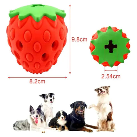 WARRIOR JUGUETE INTERACTIVO DE GOMA NATURAL EN FORMA DE FRUTILLA 83x83x98 mm | 205 g