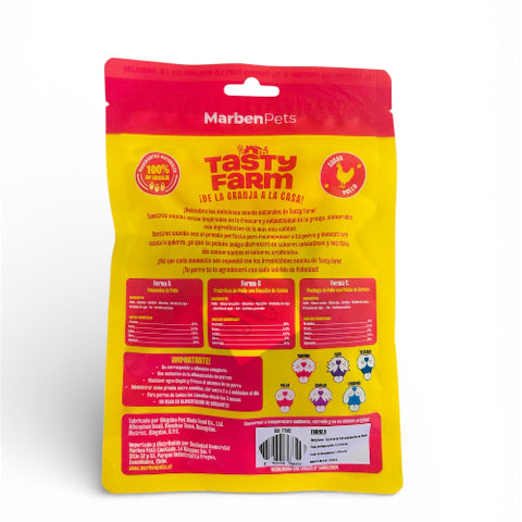TUTROS DE POLLO CON HUESO DE CALCIO 100GR TASTY FARM