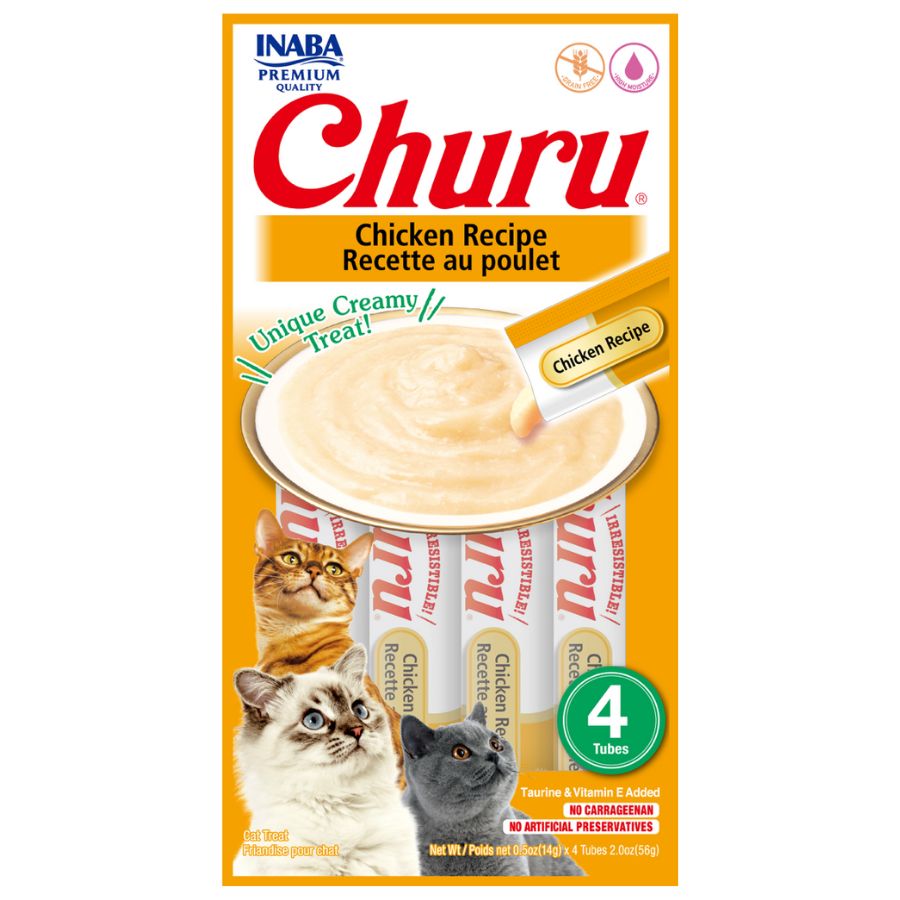 CHURU GATO SABOR POLLO 4 UNID 56GR
